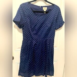 Levi’s Navy Blue Polka Dot Short Sleeve Dress Size Medium EUC! 💙🌻